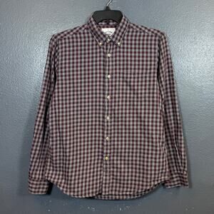 Portuguese M men’s purple flannel long sleeve button down cotton shirt